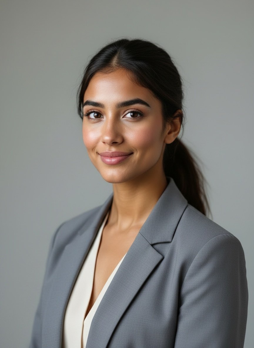 Sam Archer in 2022, the HR platform’s photograph: grey blazer, cream top.